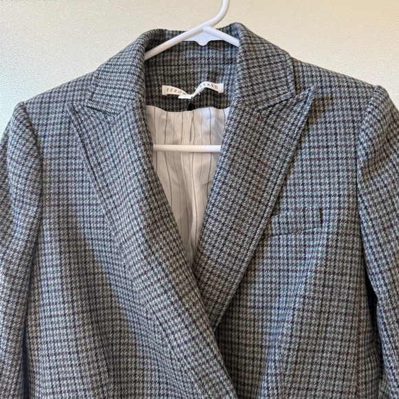 VERONICA BEARD Pyle Dickey Wool Double Breasted Blazer in Sage Multi Sz 0 - Picture 8 of 12